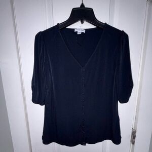 Calvin Klein Black V-Neck Blouse